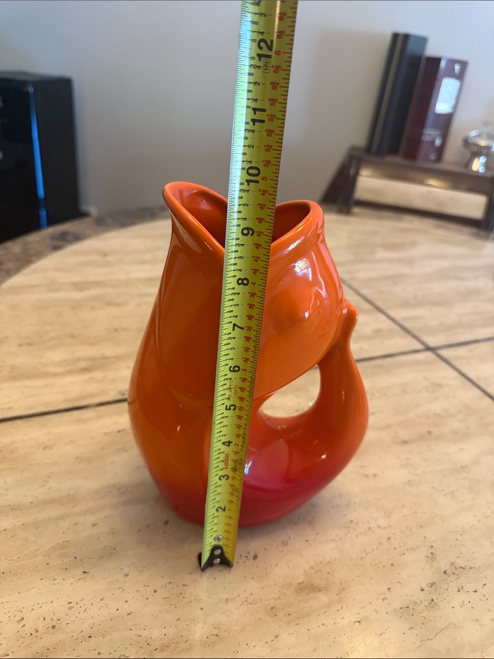 Gurgle pot red ombré ceramic pitcher - Picture 10 of 10